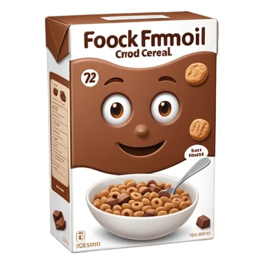 brown chocolate cereal box sticker
