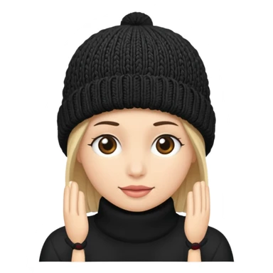 black knitted wool cap piece of clothing sticker