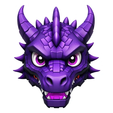 Minecraft black dragon head with purple eyes sticker
