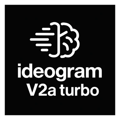 recreate this logo with text of "ideogram V2a turbo", MAKE IT FIT IN SQAURE  sticker