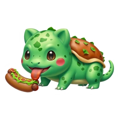 bulbasaur eating sausage sticker