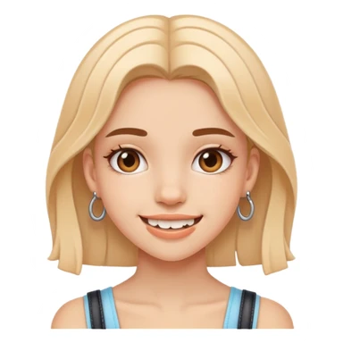 aesthetic girl with braces sticker