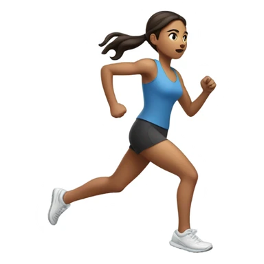 Brunette girl running ￼ sticker