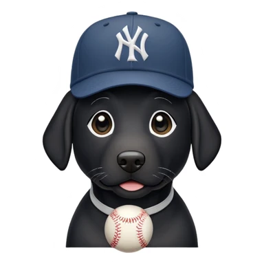black lab in yankees hat sticker