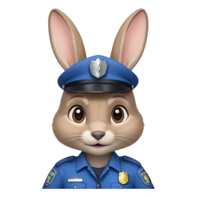 Judy Hopps (gray rabbit with police suit, without a cap) from the Zootopia Disney movie sticker