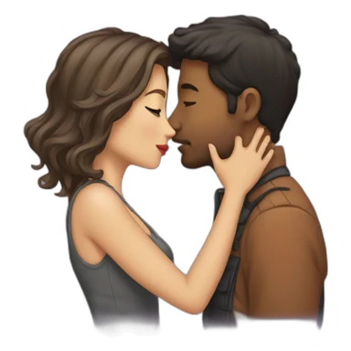 Boyfriend and girlfriend kissing  sticker