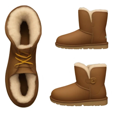 Brown Ugg shoes with a little shoe under them sticker