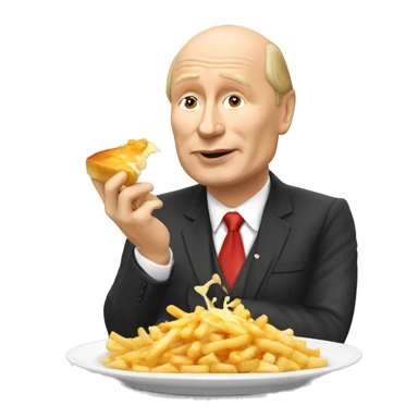 Vladimir poutine qui mange une poutine sticker