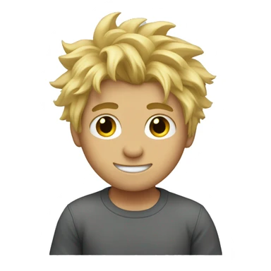 blonde messy hair male doing a hang loose sticker