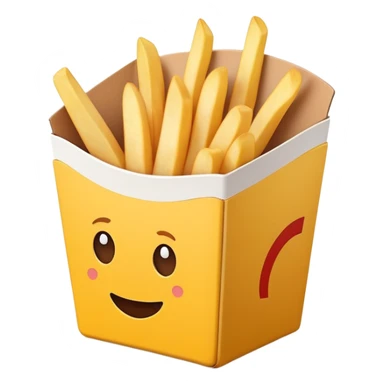 Ultra basic french fry container with minimal details sticker