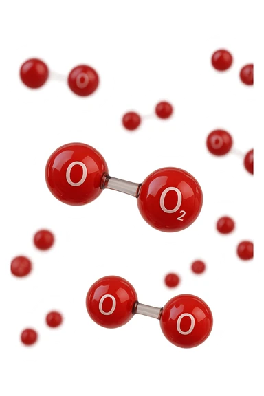 molecole di ossigeno che volano realistiche sticker