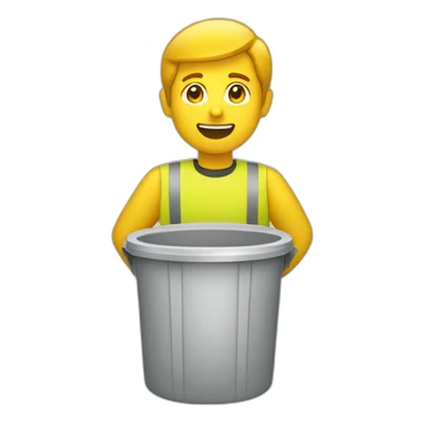 personne qui  jette ses déchets dans la poubelle jaune sticker