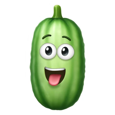Big cucumber with tongue sticking out  sticker