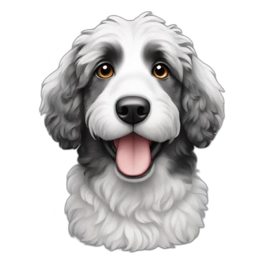 Black and white Aussie doodle sticker