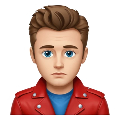 James Dean with blue eyes red jacket sticker