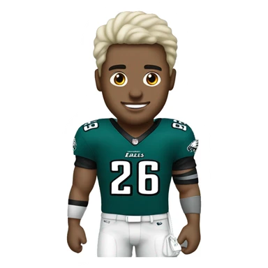 Philadelphia Eagles player with the #26 jersey sticker