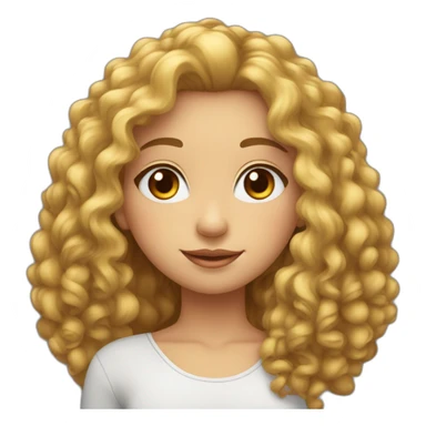 fille cheveux bouclés avec cœur dans les yeux sticker