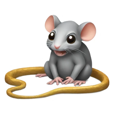 a rat talks to a snake sticker