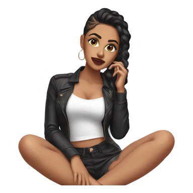 latina baddie with acrylic nails sticker