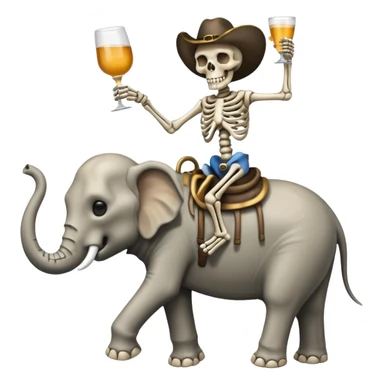 Skeleton Rider on elephant, Drinking. sticker
