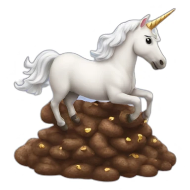 unicorn riding a poop sticker
