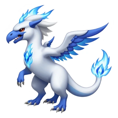 Absol-Latios-Reshiram-Fusion with blue flames (full body) sticker