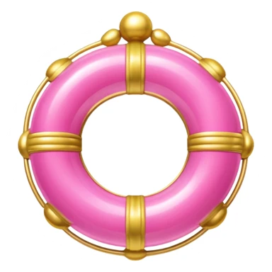 gold rococo pink inflatable ring sticker