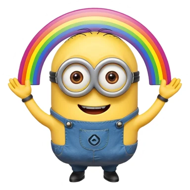 minion with rainbow sticker