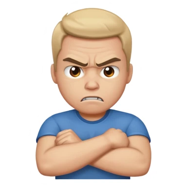 angry face and crossing arms angrily  sticker