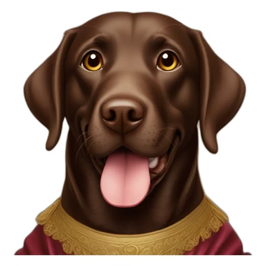 chocolate brown labrador happy in renaissance outfit sticker