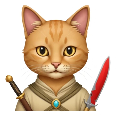 cat arab ancient army with small knife sticker