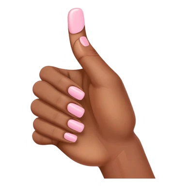 Medium brown skin hand thumbs up with light pink painted fingernail polish  sticker