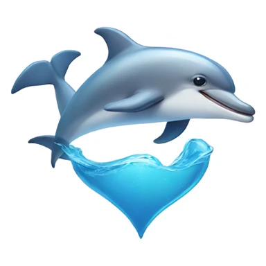 Dolphin with a heart sticker