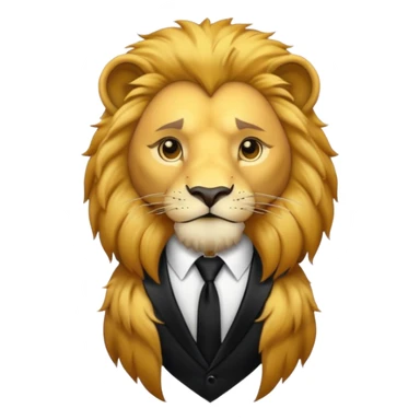 lion black tie sticker