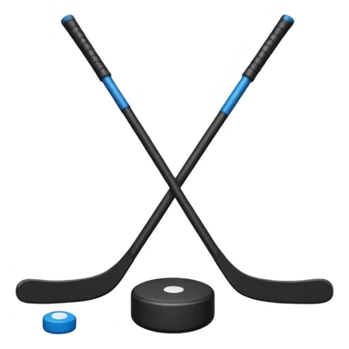 two hockey sticks crossing and a puck sticker