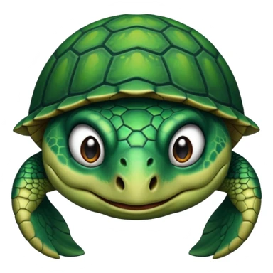Angry dark green turtle that has half closed eyelids sticker