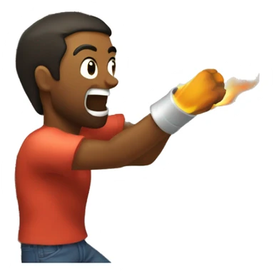 A fuecoco punching a tree on fire sticker