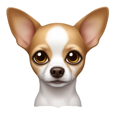small chihuahua white with brown-red ears and around the eyes, eyes nose and eye outline brown sticker