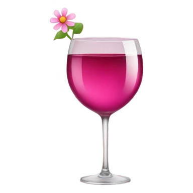Pink wine glass with flower sticker