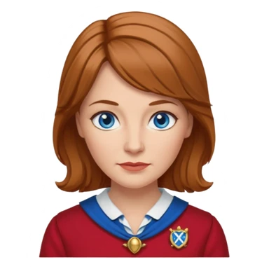midle   aged female with Scottish red attire and dark blonde hair and blue eyes sticker