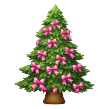 christmas tree with pink bows christmas mood sticker