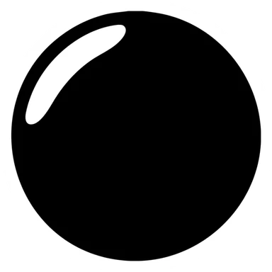 solid black circle with a curved white accent in the top left corner, the white area is rounded and blends smoothly sticker