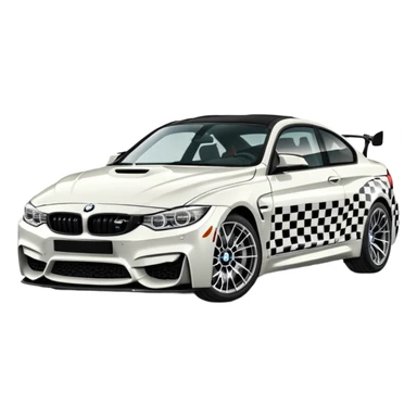 A retro sticker of a BMW M4 competition  sticker