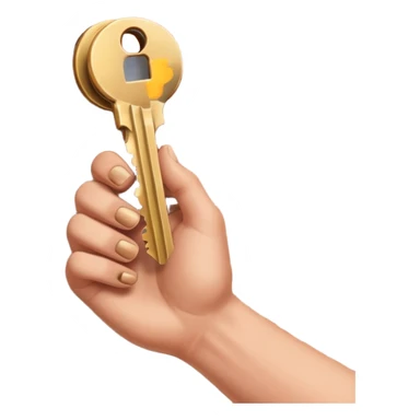 emoji de mano sujetando unas llaves con el fondo de un departamento sticker