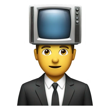 I man with a television for a head sticker
