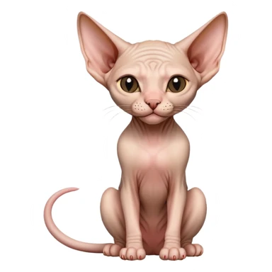 hairless sphynx cat full body sitting winking sticker