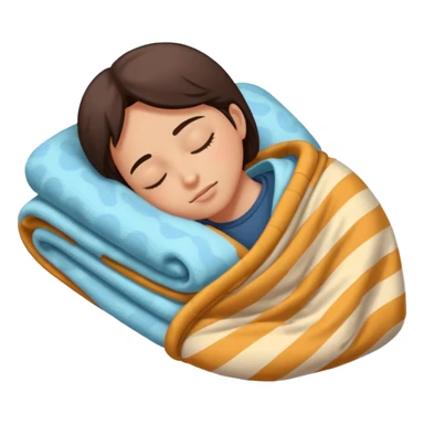 person sleeping on their side, cozy blanket sticker