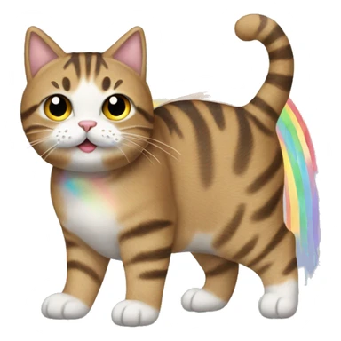 Tabby cat with poptart body pooping rainbows sticker