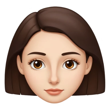 a brunette with thin nose almost sharp jaw line perfect eye brows  sticker