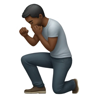 man kneeling down on one knee sticker